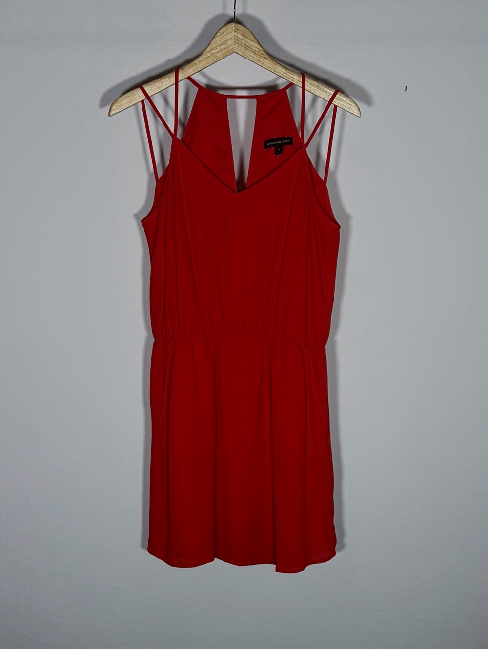 Banana Republic Orange Red Strappy Mini Dress Size 8